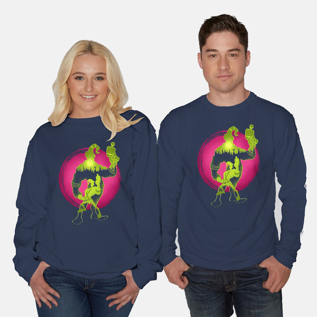 A Earthworm With A Robotic Suit-Unisex-Crew Neck-Sweatshirt-sachpica