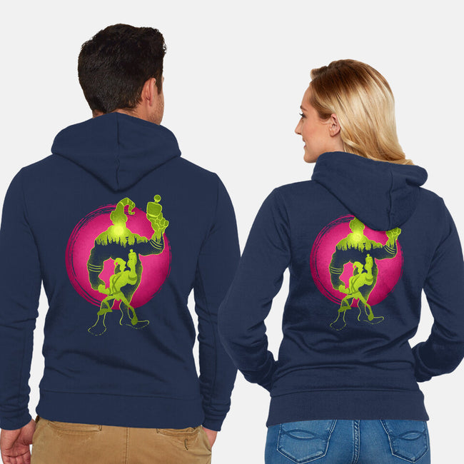 A Earthworm With A Robotic Suit-Unisex-Zip-Up-Sweatshirt-sachpica