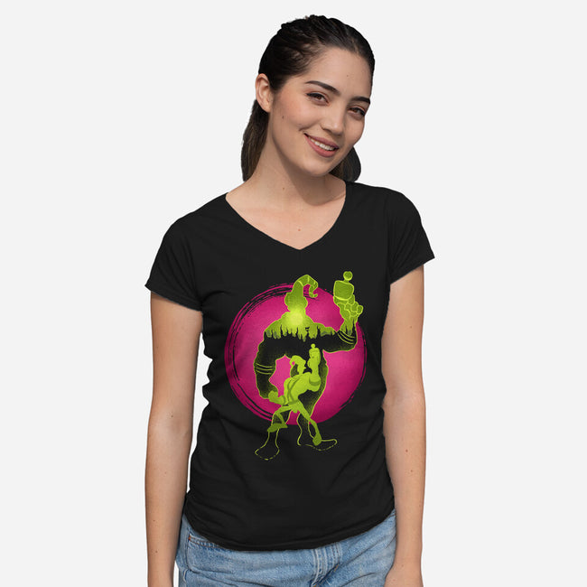 A Earthworm With A Robotic Suit-Womens-V-Neck-Tee-sachpica