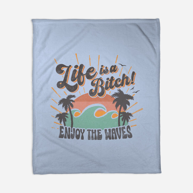 Enjoy The Waves-None-Fleece-Blanket-Estudio Horta
