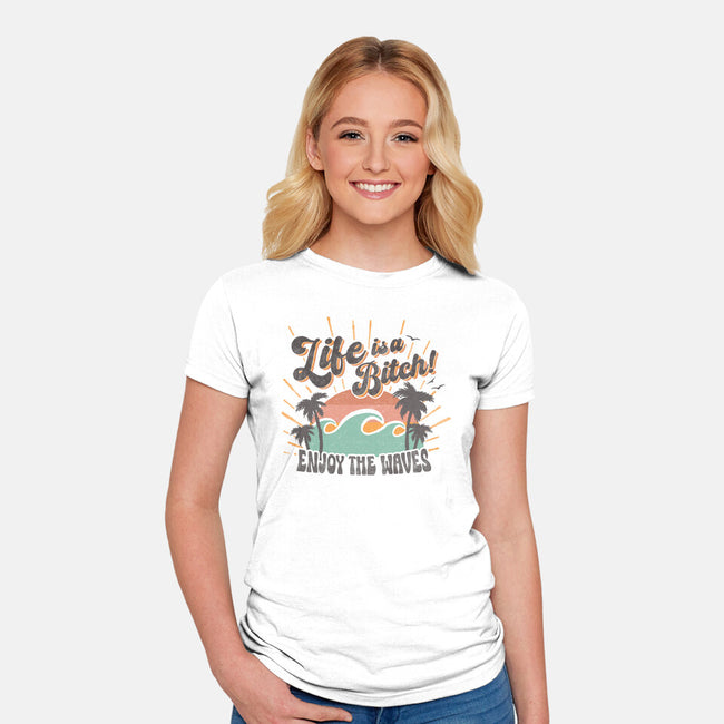 Enjoy The Waves-Womens-Fitted-Tee-Estudio Horta