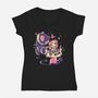 Hello Mad World-Womens-V-Neck-Tee-naomori
