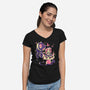 Hello Mad World-Womens-V-Neck-Tee-naomori