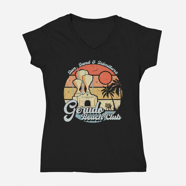 Gerudo Beach Club-Womens-V-Neck-Tee-NMdesign