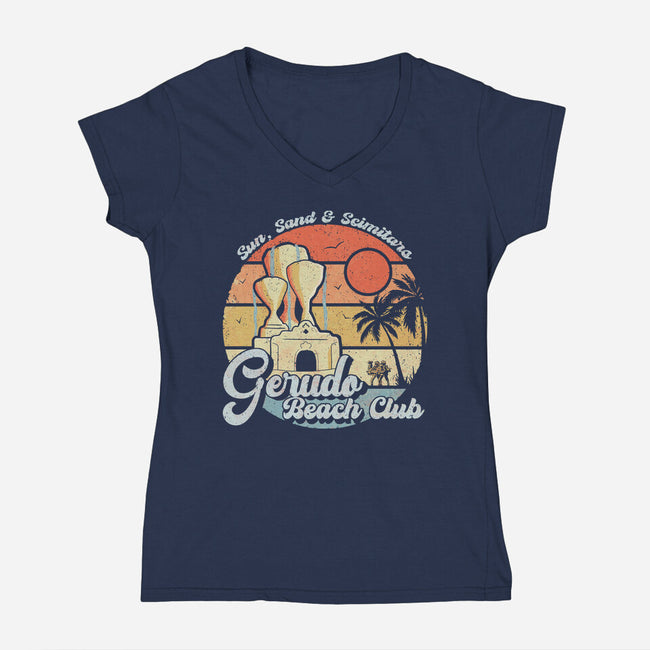 Gerudo Beach Club-Womens-V-Neck-Tee-NMdesign