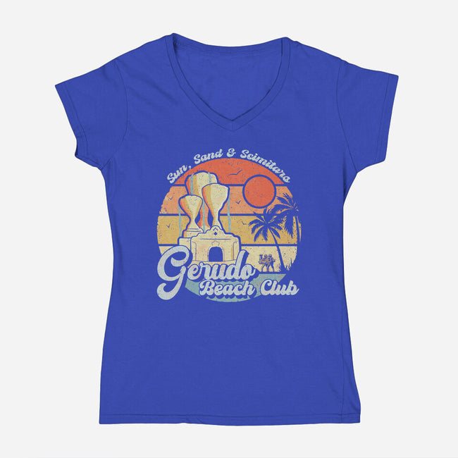 Gerudo Beach Club-Womens-V-Neck-Tee-NMdesign