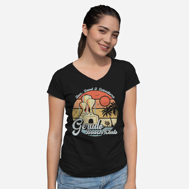 Gerudo Beach Club-Womens-V-Neck-Tee-NMdesign