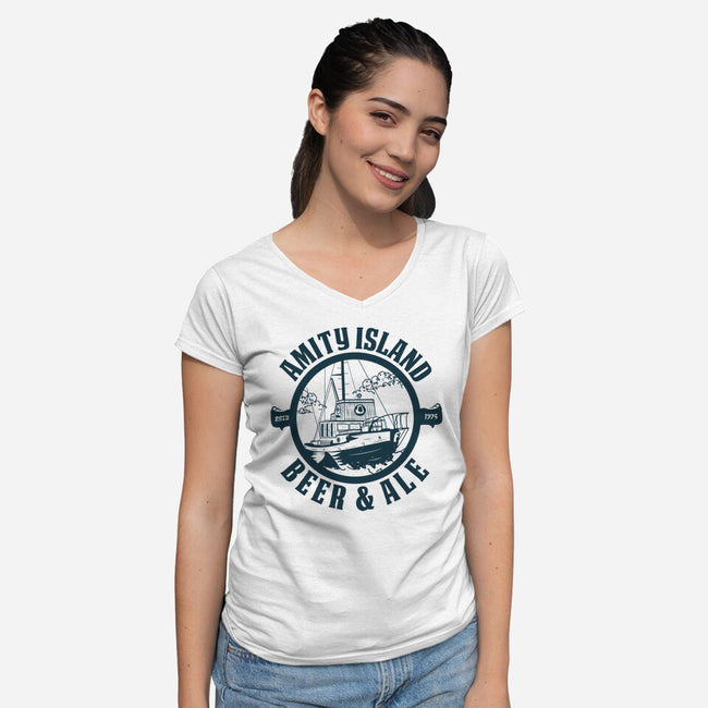 Amity Island Beer And Ale-Womens-V-Neck-Tee-piercek26