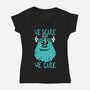 We Scare Because We Care-Womens-V-Neck-Tee-piercek26