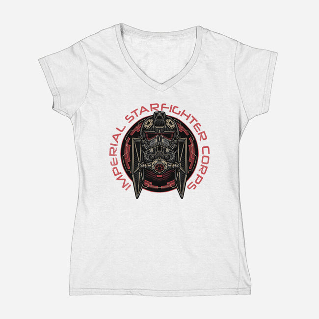 Imperial Pilot Emblem-Womens-V-Neck-Tee-glitchygorilla