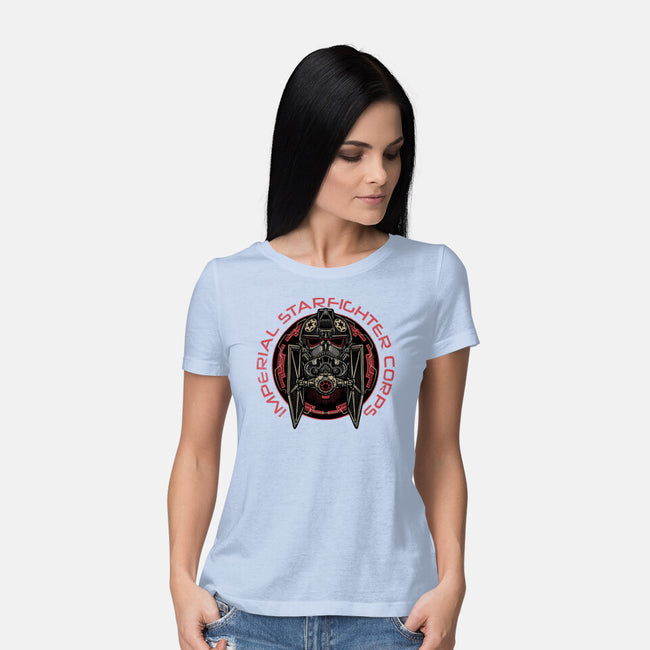 Imperial Pilot Emblem-Womens-Basic-Tee-glitchygorilla
