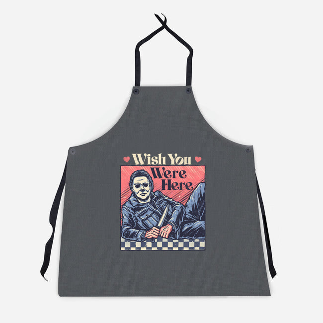 Wish You Were Here-Unisex-Kitchen-Apron-glitchygorilla