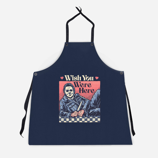 Wish You Were Here-Unisex-Kitchen-Apron-glitchygorilla