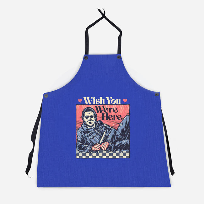 Wish You Were Here-Unisex-Kitchen-Apron-glitchygorilla
