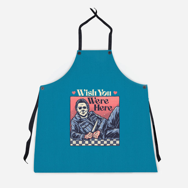 Wish You Were Here-Unisex-Kitchen-Apron-glitchygorilla