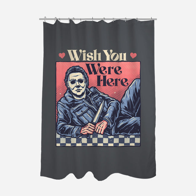 Wish You Were Here-None-Polyester-Shower Curtain-glitchygorilla