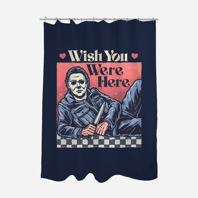 Wish You Were Here-None-Polyester-Shower Curtain-glitchygorilla
