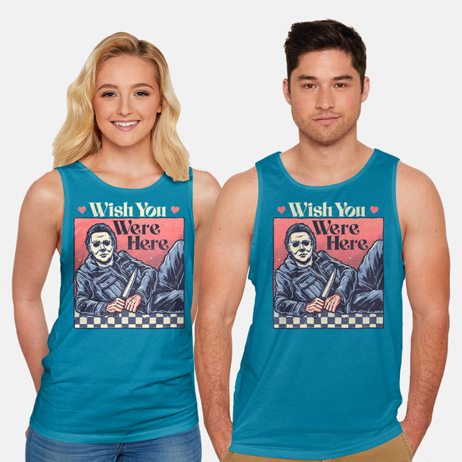 Wish You Were Here-Unisex-Basic-Tank-glitchygorilla