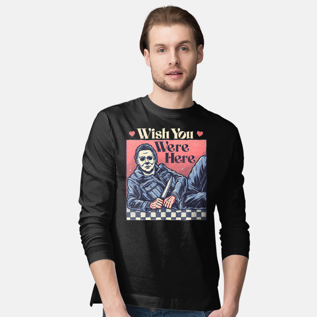 Wish You Were Here-Mens-Long Sleeved-Tee-glitchygorilla