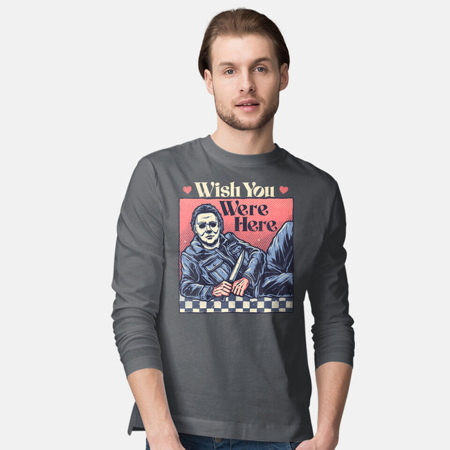 Wish You Were Here-Mens-Long Sleeved-Tee-glitchygorilla