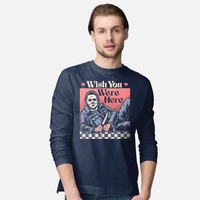 Wish You Were Here-Mens-Long Sleeved-Tee-glitchygorilla
