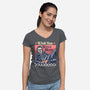 Wish You Were Here-Womens-V-Neck-Tee-glitchygorilla