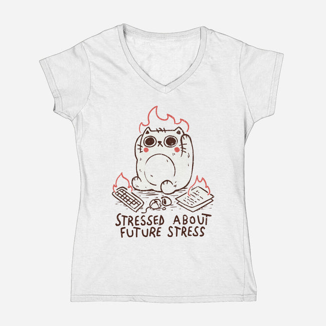 Stressed About Future Stress-Womens-V-Neck-Tee-koalastudio