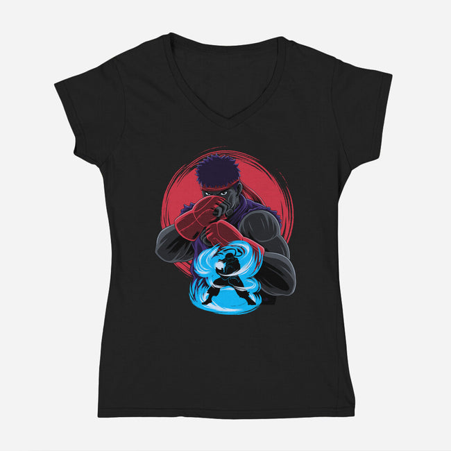 Wanderer Fighter-Womens-V-Neck-Tee-rmatix