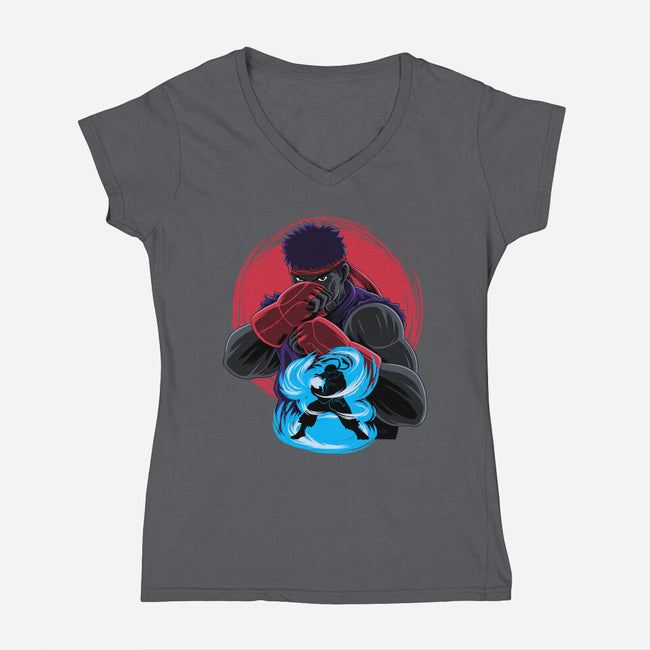 Wanderer Fighter-Womens-V-Neck-Tee-rmatix