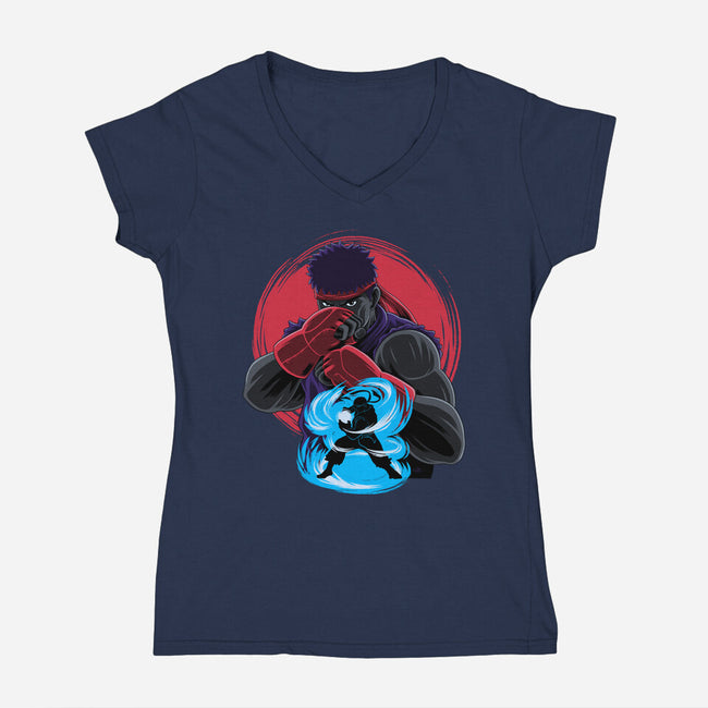 Wanderer Fighter-Womens-V-Neck-Tee-rmatix