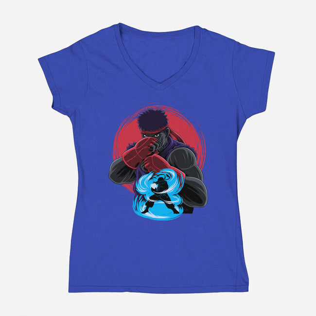 Wanderer Fighter-Womens-V-Neck-Tee-rmatix