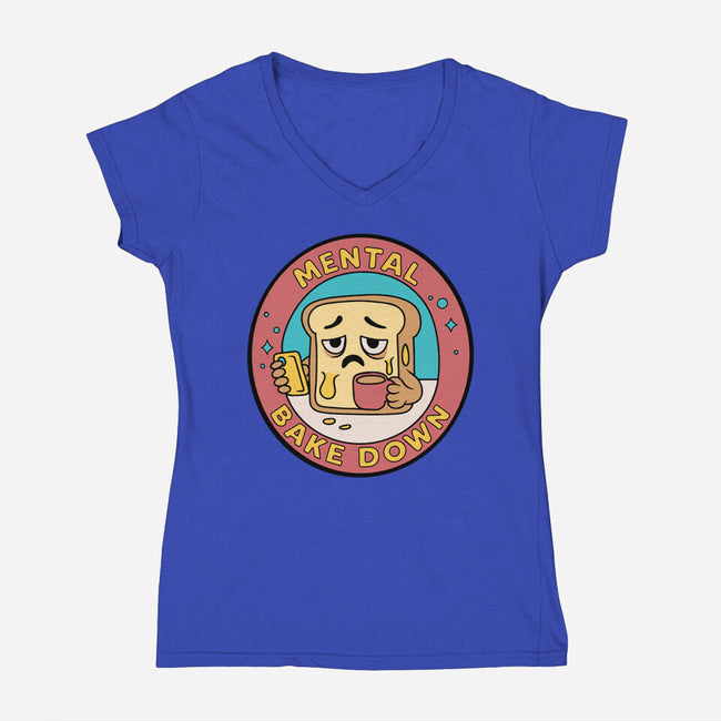 Mental Bake Down-Womens-V-Neck-Tee-Loobs