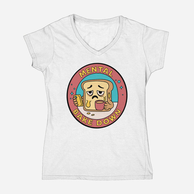 Mental Bake Down-Womens-V-Neck-Tee-Loobs