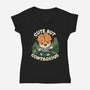 Cute But Contagious-Womens-V-Neck-Tee-Loobs