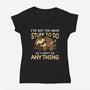 I Don't Do Anything-Womens-V-Neck-Tee-Vallina84