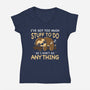 I Don't Do Anything-Womens-V-Neck-Tee-Vallina84