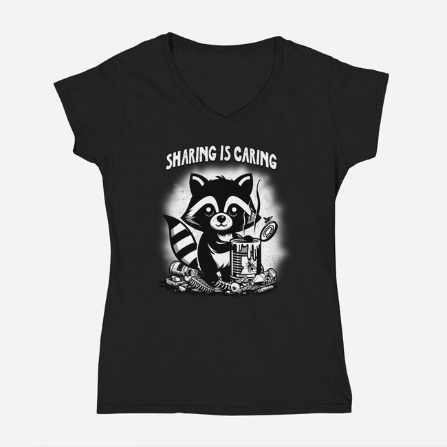 Sharing Is Caring-Womens-V-Neck-Tee-palmstreet