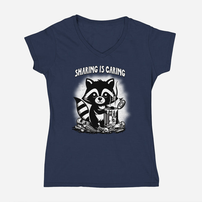 Sharing Is Caring-Womens-V-Neck-Tee-palmstreet