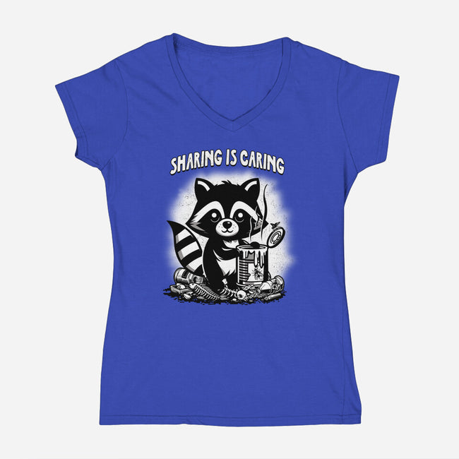 Sharing Is Caring-Womens-V-Neck-Tee-palmstreet
