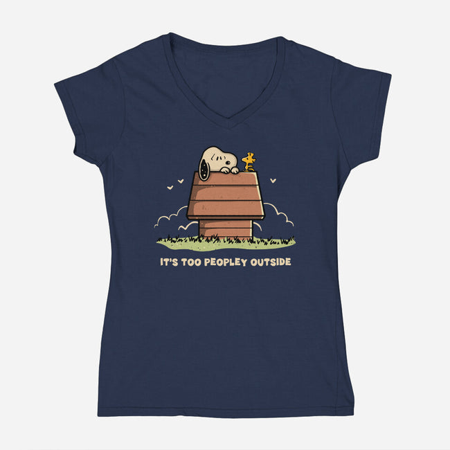 Too Peopley Outside-Womens-V-Neck-Tee-retrodivision