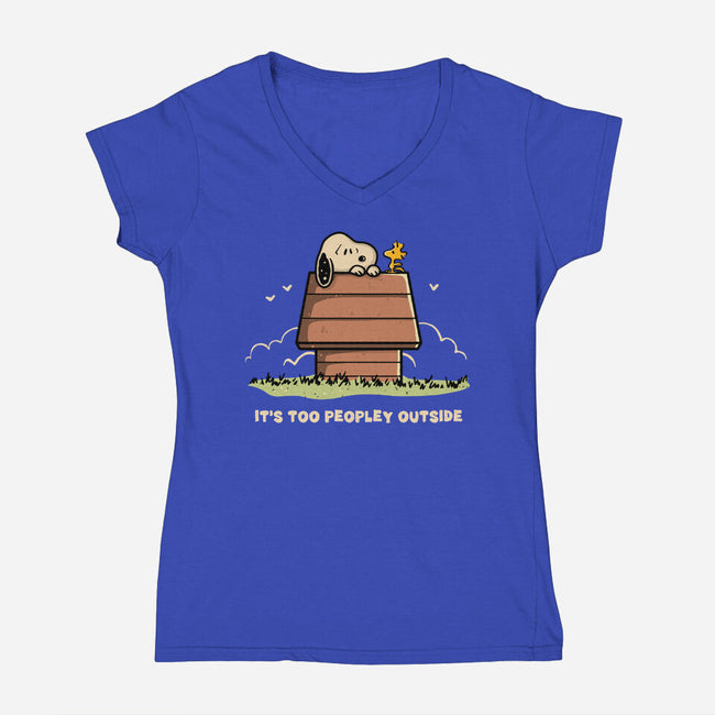 Too Peopley Outside-Womens-V-Neck-Tee-retrodivision