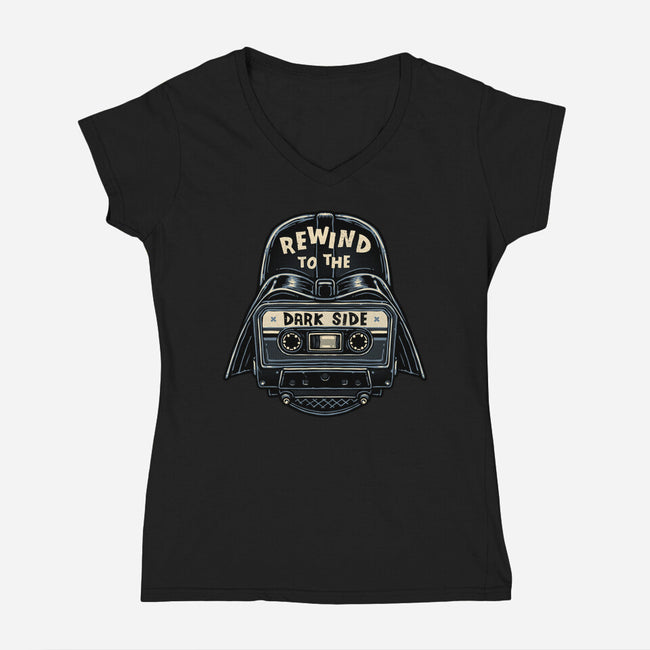 Rewind To The Dark Side-Womens-V-Neck-Tee-glitchygorilla