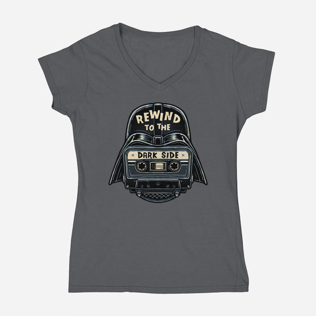 Rewind To The Dark Side-Womens-V-Neck-Tee-glitchygorilla