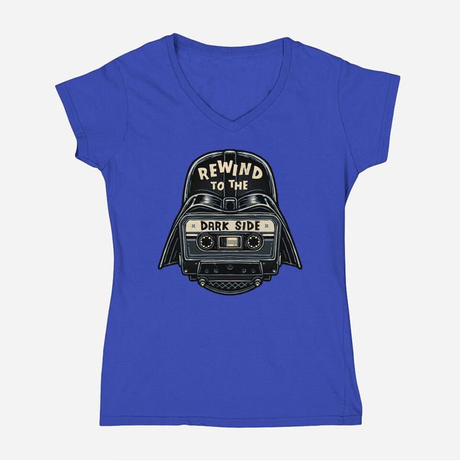 Rewind To The Dark Side-Womens-V-Neck-Tee-glitchygorilla