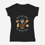 May The Fork Be With You-Womens-V-Neck-Tee-Loobs