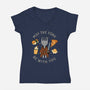 May The Fork Be With You-Womens-V-Neck-Tee-Loobs