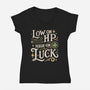 Low On HP High On Luck-Womens-V-Neck-Tee-Loobs