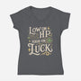 Low On HP High On Luck-Womens-V-Neck-Tee-Loobs