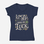 Low On HP High On Luck-Womens-V-Neck-Tee-Loobs