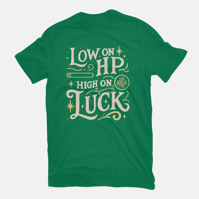 Low On HP High On Luck-Womens-Basic-Tee-Loobs